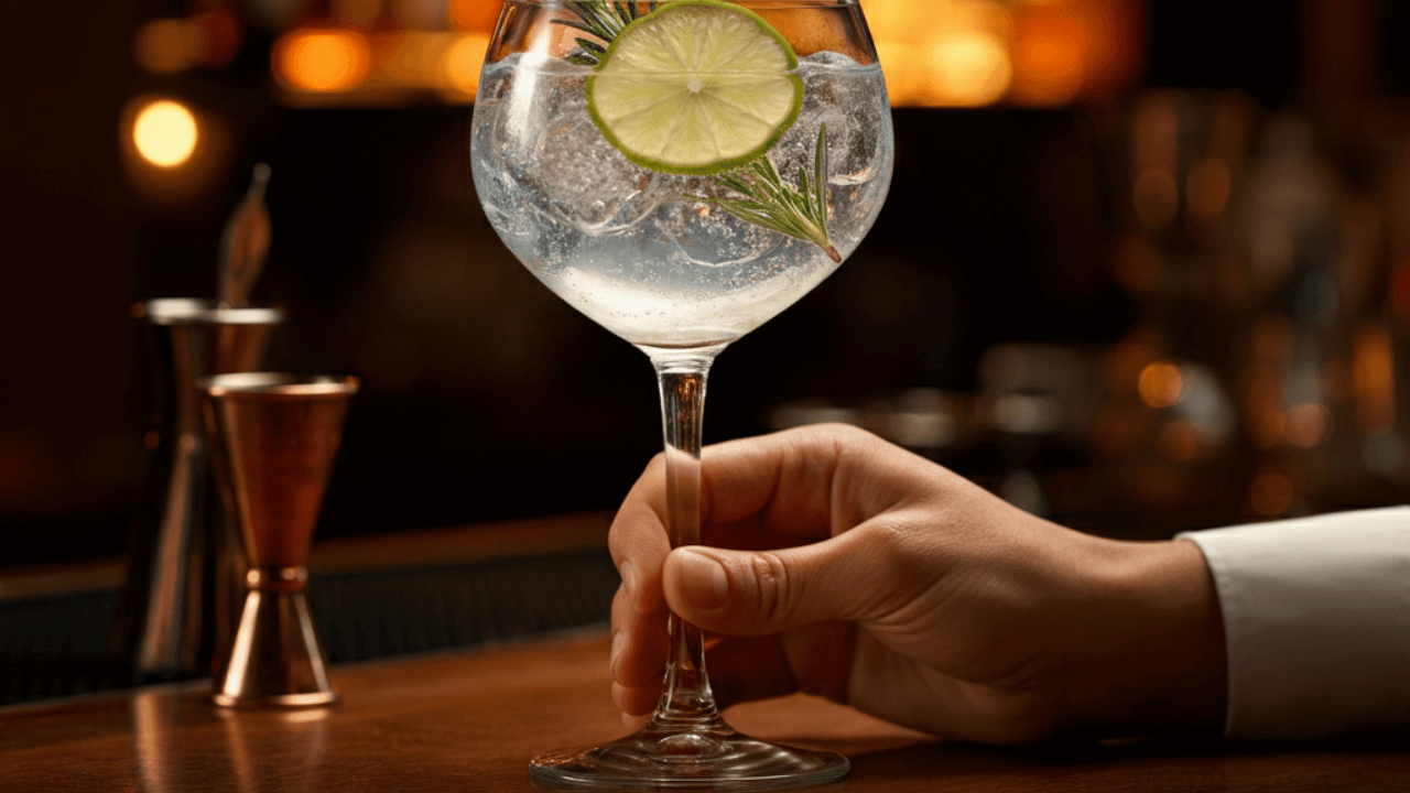 Como segurar taça de gin
